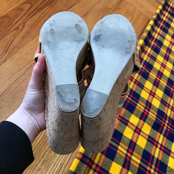 Steve Madden Pride Criss Cross Strap Cork Wedge - Picture 8 of 8